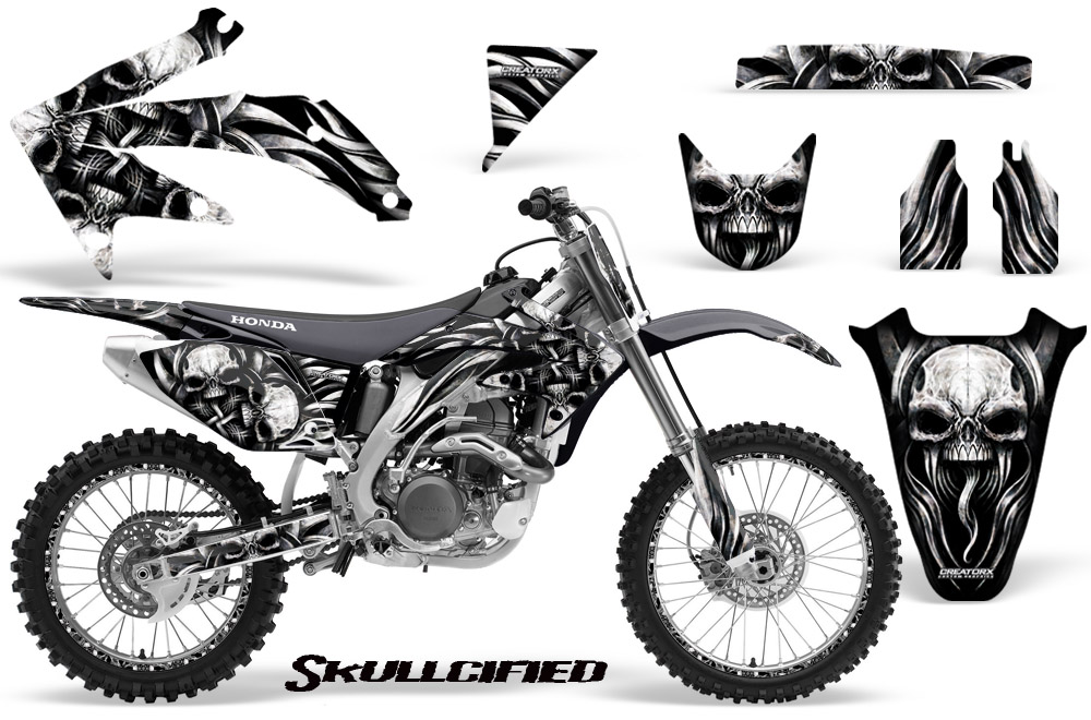 Honda CRF 450R 05-08 Graphics Kit Skullcified Silver NP Rims